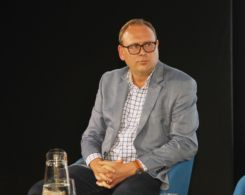 „Sowieckie bezpieczniki – moskiewska kontrola nad Polską ludową” – spotkanie otwarte z cyklu „Filary systemu”. Na zdj. dr Przemysław Gasztold – Warszawa, 24 czerwca 2025 r. Fot. Piotr Życieński (IPN)