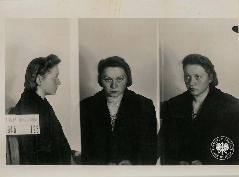 Zdjęcie sygnalityczne Haliny Waszczuk, wykonane w Ministerstwie Bezpieczeństwa Publicznego w Warszawie w 1946 r. (fot. z zasobu IPN)