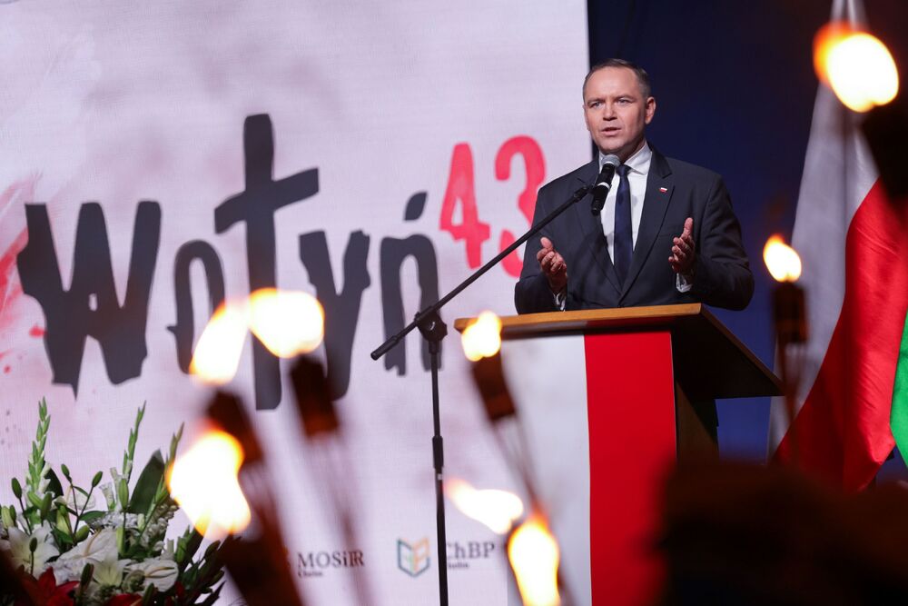 Obchody 82. rocznicy Zbrodni Wołyńskiej w Chełmie – 11 lipca 2025. Na zdj. Prezydent elekt RP, prezes IPN dr Karol Nawrocki. Fot. Mikołaj Bujak (IPN)