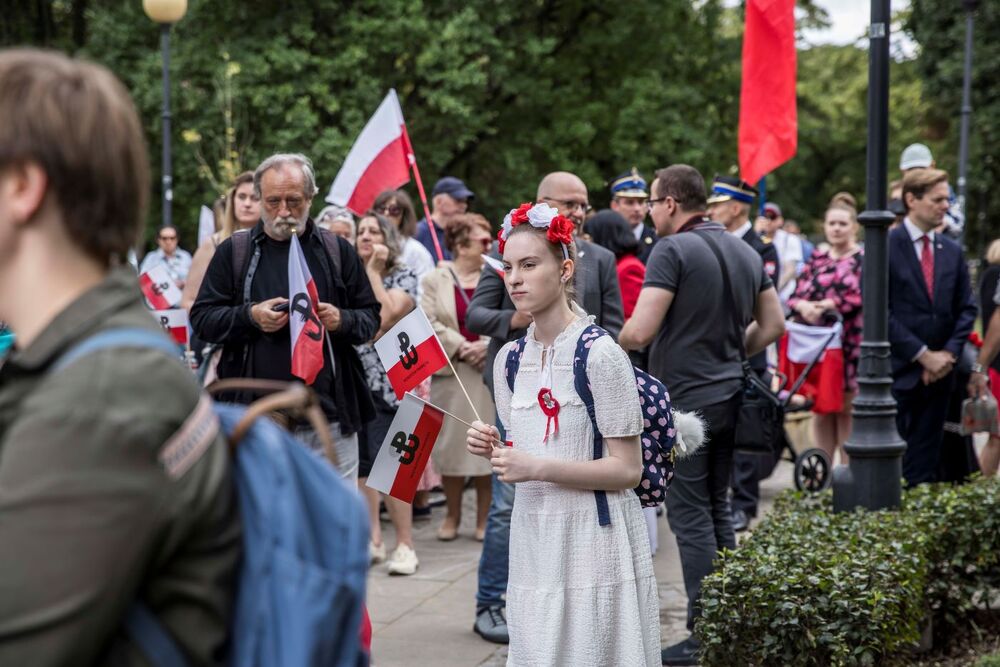 Instytut Pamięci Narodowej czci pamięć bohaterów Powstania Warszawskiego – Warszawa, 1 sierpnia 2025. Fot. Katarzyna Adamów (IPN)