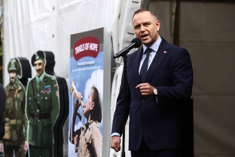 „Szlaki Nadziei. Odyseja Wolności” – prezentacja multimedialnej wystawy IPN – Warszawa, 5 sierpnia 2025. Na zdj. Prezydent elekt RP, prezes IPN dr Karol Nawrocki. Fot. Sławek Kasper (IPN)