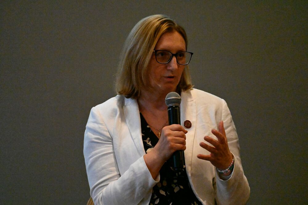 Finisaż wystawy „Stanisław Mierzwa”. Na zdj. dyrektor Archiwum IPN Marzena Kruk – Kraków, 12 sierpnia 2025. Fot. Janusz Ślęzak (IPN)