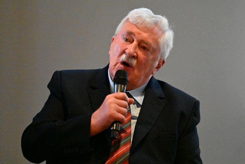 Finisaż wystawy „Stanisław Mierzwa”. Na zdj. syn Stanisława Mierzwy, dr Wojciech Mierzwa – Kraków, 12 sierpnia 2025. Fot. Janusz Ślęzak (IPN)