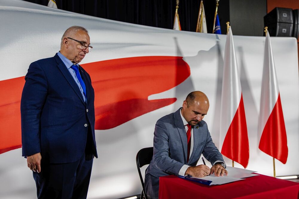 Obchody 45. rocznicy powstania NSZZ „Solidarność” – Bogatynia, 23 sierpnia 2025. Fot. Agata Ligęcka (IPN)