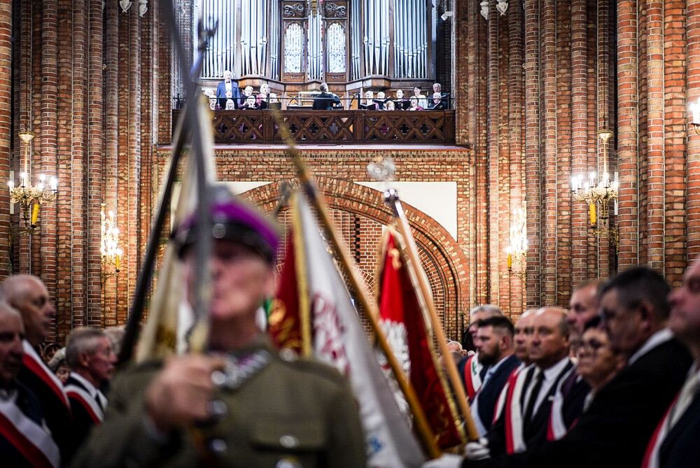 Msza św. w siedleckiej katedrze Niepokalanego Poczęcia NMP podczas uroczystości rozpoczynających obchody 45. rocznicy powstania Rolniczej „Solidarności” – 24 sierpnia 2025. Fot. Mateusz Niegowski (IPN)