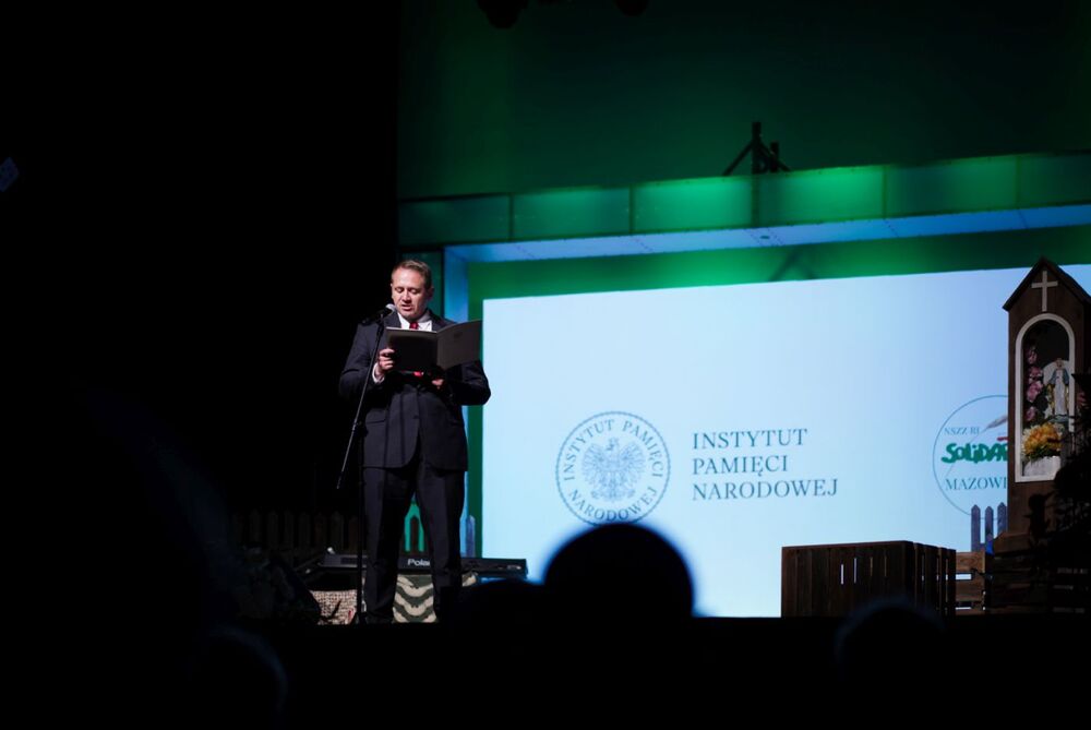 Uroczystości rozpoczynające obchody 45. rocznicy powstania Rolniczej „Solidarności”. Na zdj. Mateusz Kotecki, Podsekretarz Stanu w Kancelarii Prezydenta RP – Siedlce, 24 sierpnia 2025. Fot. Mateusz Niegowski (IPN)