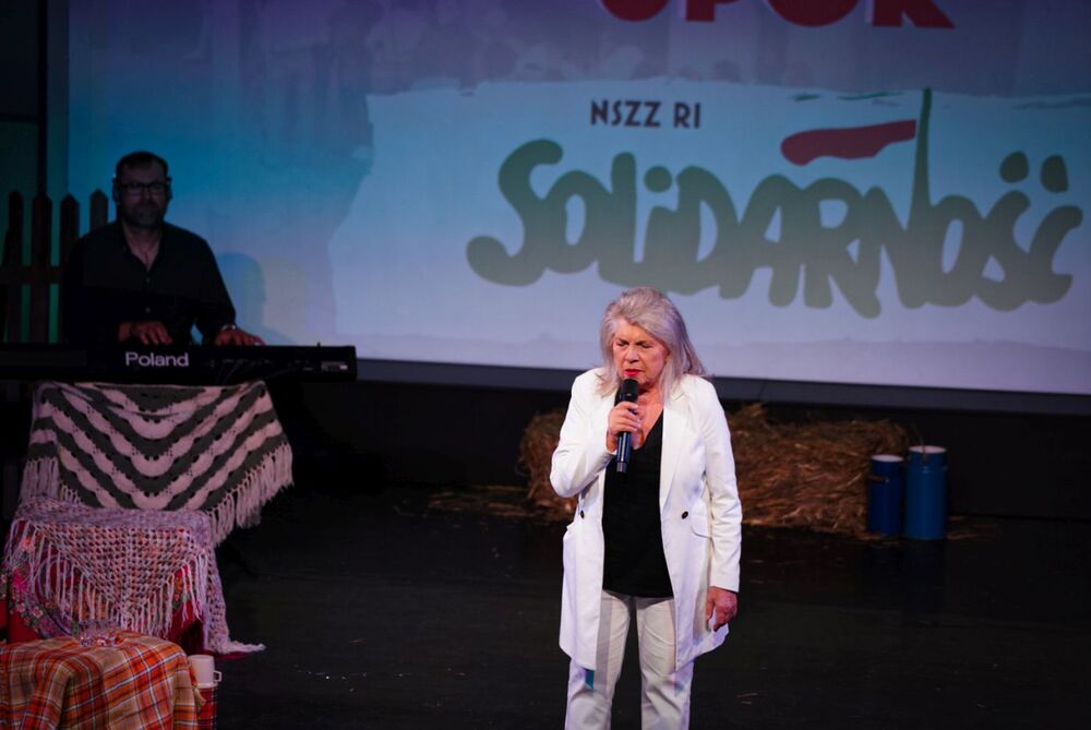 Spektakl IPN „Opór. Upór. Solidarność” podczas uroczystości rozpoczynających obchody 45. rocznicy powstania Rolniczej „Solidarności” – Siedlce, 24 sierpnia 2025. Fot. Mateusz Niegowski (IPN)