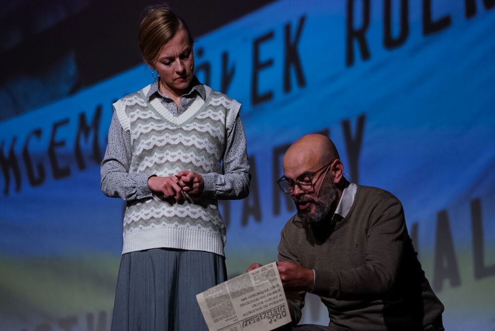 Spektakl IPN „Opór. Upór. Solidarność” podczas uroczystości rozpoczynających obchody 45. rocznicy powstania Rolniczej „Solidarności” – Siedlce, 24 sierpnia 2025. Fot. Mateusz Niegowski (IPN)