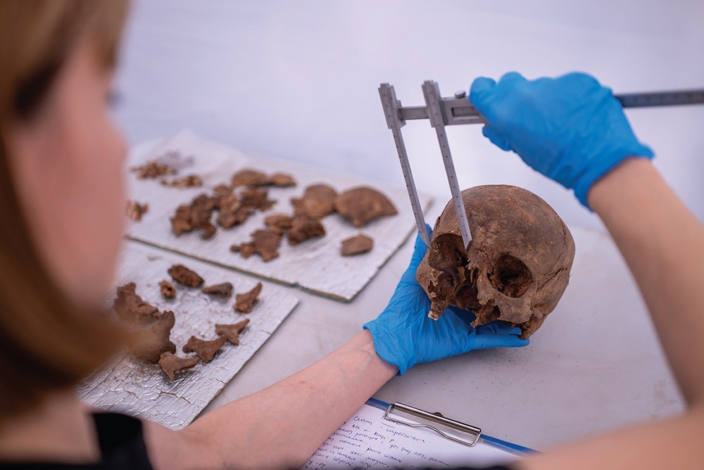 Ekshumacje w Borównie pod Bydgoszczą 2025 r. (fot. D. Frymark, IPN)