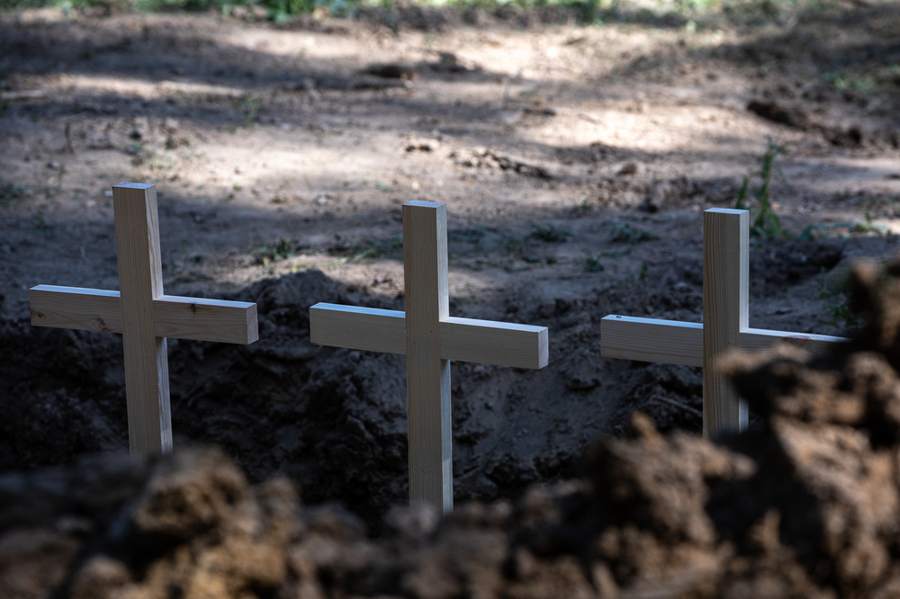 Pogrzeb ofiar Zbrodni Wołyńskiej – Puźniki (Ukraina), 6 września 2025. Fot. Sławek Kasper (IPN)