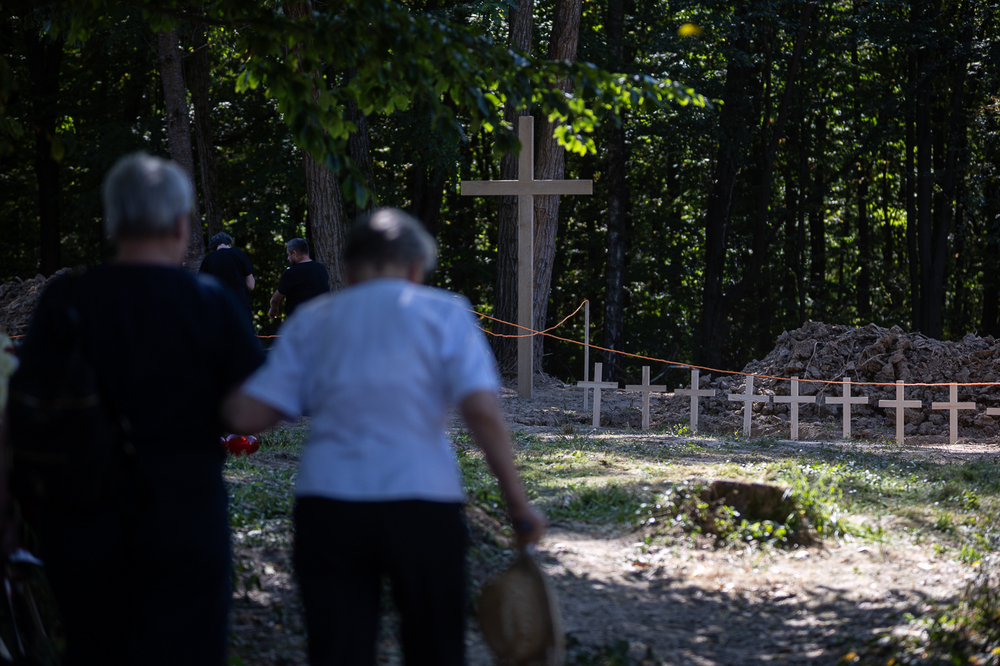 Pogrzeb ofiar Zbrodni Wołyńskiej – Puźniki (Ukraina), 6 września 2025. Fot. Sławek Kasper (IPN)