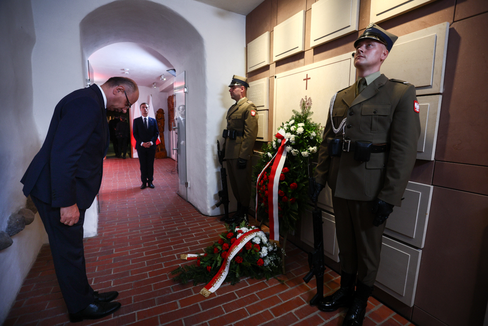Ceremonia pogrzebowa szczątków Ofiar Zbrodni Katyńskiej – Warszawa, 17 września 2025. Na zdj. zastępca prezesa IPN dr Mateusz Szpytma. Fot. Sławek Kasper (IPN)