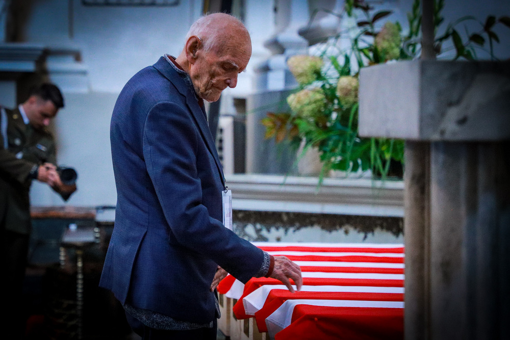 Uroczystości pogrzebowe Edwarda Borkowskiego oraz pięciu żołnierzy Armii Krajowej z oddziału Sergiusza Zyndrama-Kościałkowskiego ps. „Fakir”– Wilno, 23 września 2025. Fot. Paula Prudziłowicz (IPN)