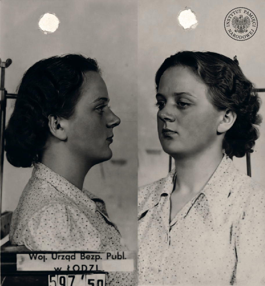 Alicja Perz, zdjęcie sygnalityczne, 1950 r. (fot. z zasobu IPN)
