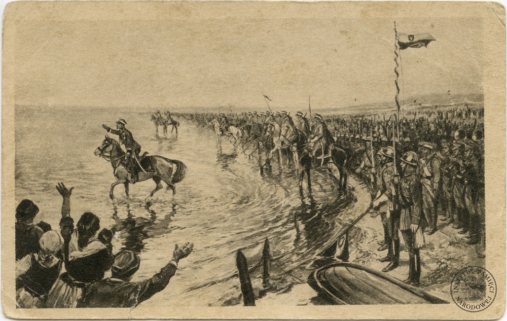 Kartka pocztowa „Zaślubiny Polski z morzem 10 lutego 1920 r.” (fot. z zasobu AIPN)
