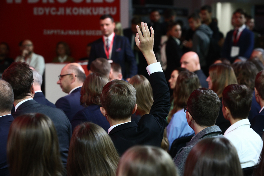 Debata młodzieży z Prezydentem RP Karolem Nawrockim podczas Kongresu Przyszłości Narodowej – Łódź, 16 października 2025. Fot. Sławek Kasper (IPN)