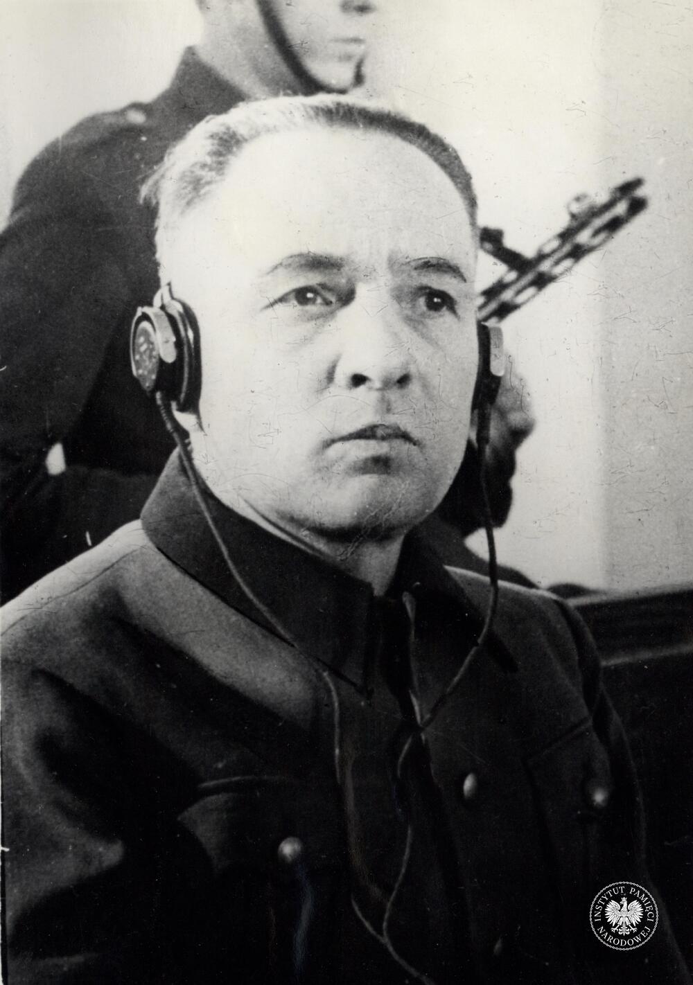 Rudolf Franz Ferdinand Höß, komendant obozu koncetracyjnego w Oświęcimu sądzony przez Najwyższy Trybunał Narodowy w Warszawie. Fot. AIPN