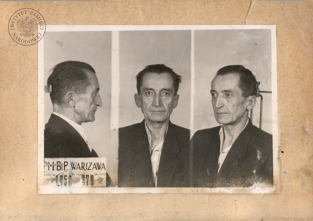 Emil August Fieldorf – karta E-13 ze zdjęciem sygnalitycznym (fot. z zasobu AIPN)