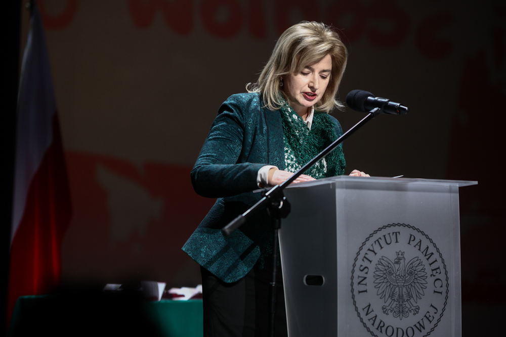 Inauguracja obchodów 45. rocznicy rejestracji Niezależnego Samorządnego Związku Zawodowego „Solidarność” – Warszawa, 18 listopada 2025. Na zdj. minister Agnieszka Jędrzak. Fot. Sławek Kasper (IPN)