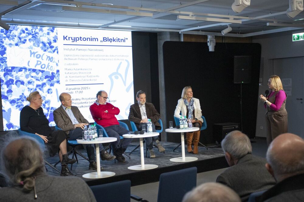 Dyskusja o Ruchu „Wolność i Pokój” oraz zapowiedź audioserialu Archiwum Pełnego Pamięci IPN Kryptonim „Błękitni” – 4 grudnia 2025. Fot. Andrzej Gałązka (IPN)