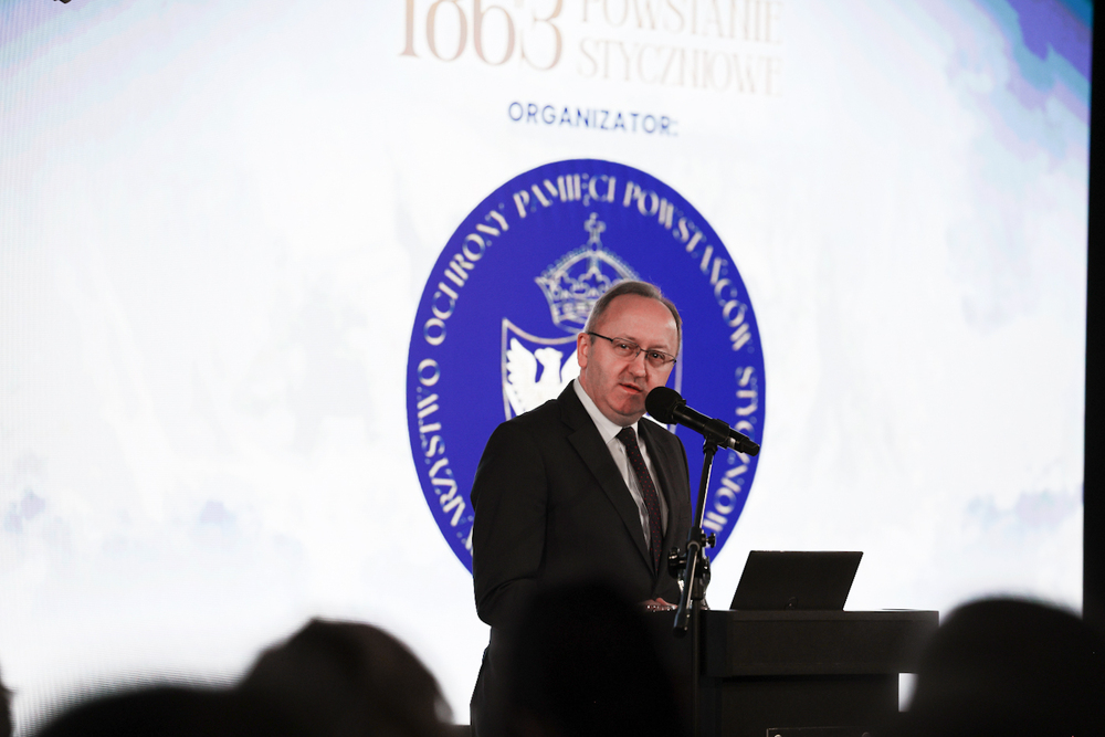 Powstanie Styczniowe 1863: brama do wolności i niepodległości – Warszawa, 23–24 stycznia 2026. Na zdj. zastępca prezesa IPN dr hab. Karol Polejowski. Fot. Sławek Kasper (IPN)