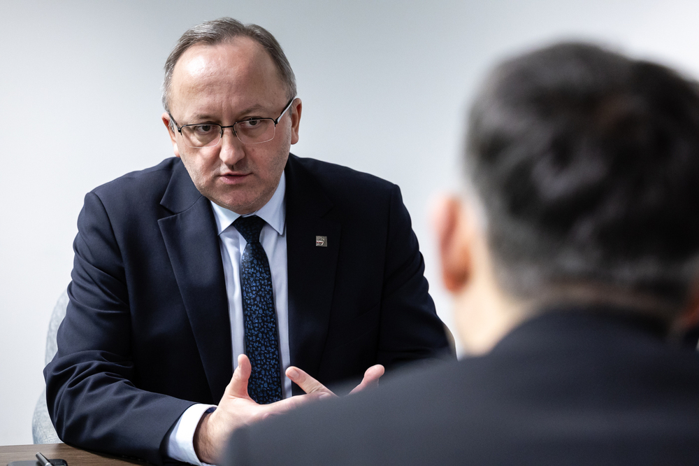 Minister kultury Mołdawii z wizytą w IPN. Na zdj. zastępca prezesa IPN dr hab. Karol Polejowski – Warszawa, 26 stycznia 2026. Fot. Sławek Kasper (IPN)