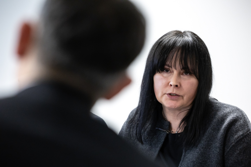 Minister kultury Mołdawii z wizytą w IPN. Na zdj. zastępca dyrektora BUWiM IPN Joanna Sulej-Piskorz – Warszawa, 26 stycznia 2026. Fot. Sławek Kasper (IPN)