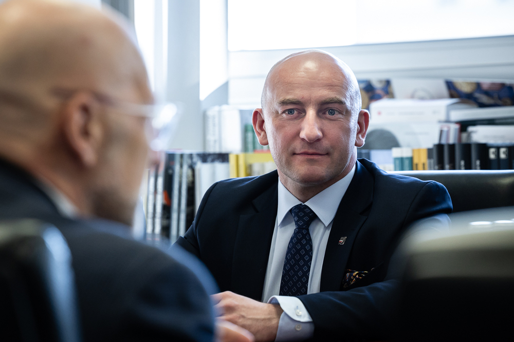 Wizyta ambasadora Republiki Włoskiej w IPN. Na zdj. dyrektor Biura Prezesa IPN dr Marek Jedynak – Warszawa, 9 lutego 2026. Fot. Sławek Kasper (IPN)