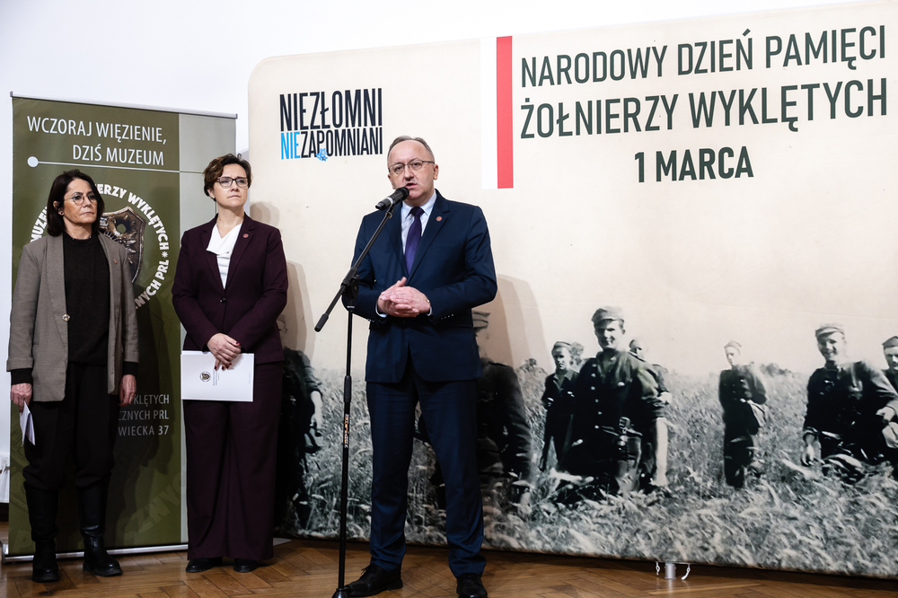 Konferencja prasowa: Narodowy Dzień Pamięci „Żołnierzy Wyklętych” 2026 – Warszawa, 12 lutego 2026. Fot. Sławek Kasper (IPN)