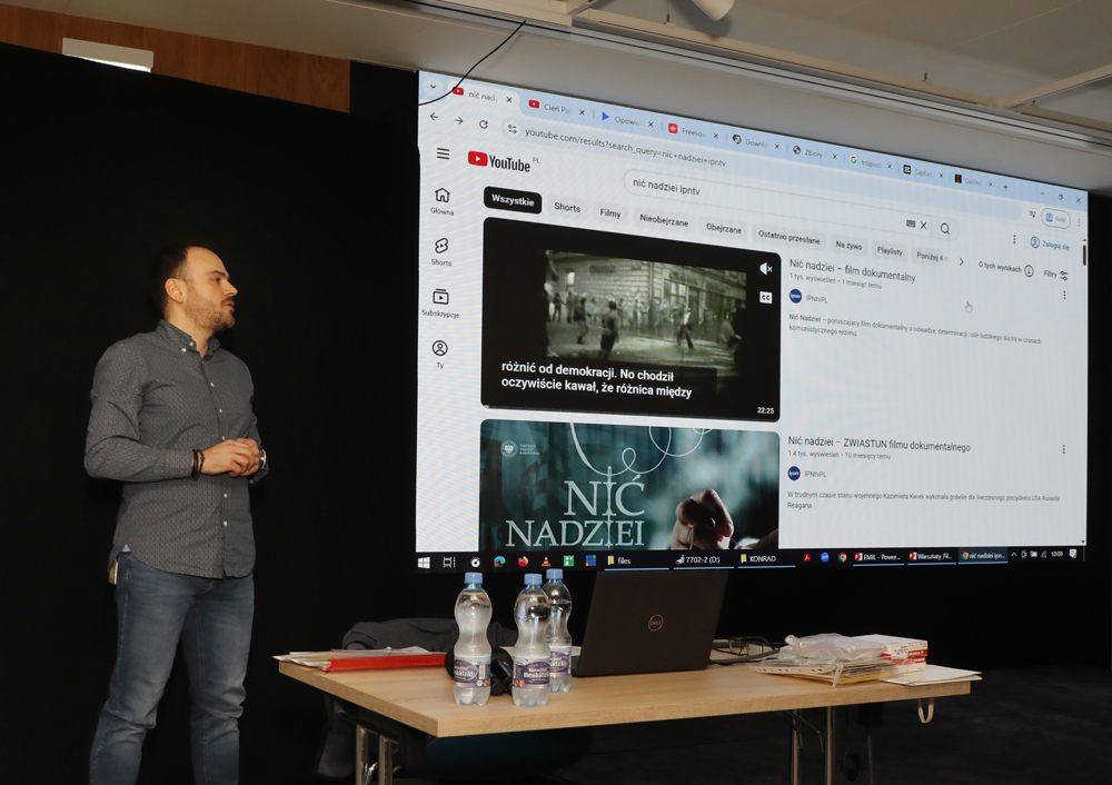 Spotkanie pt. „Jak nakręcić film” w ramach IX edycji projektu edukacyjnego „Łączka i inne miejsca poszukiwań” – Warszawa, 12 lutego 2026. Fot. Piotr Życieński (IPN)