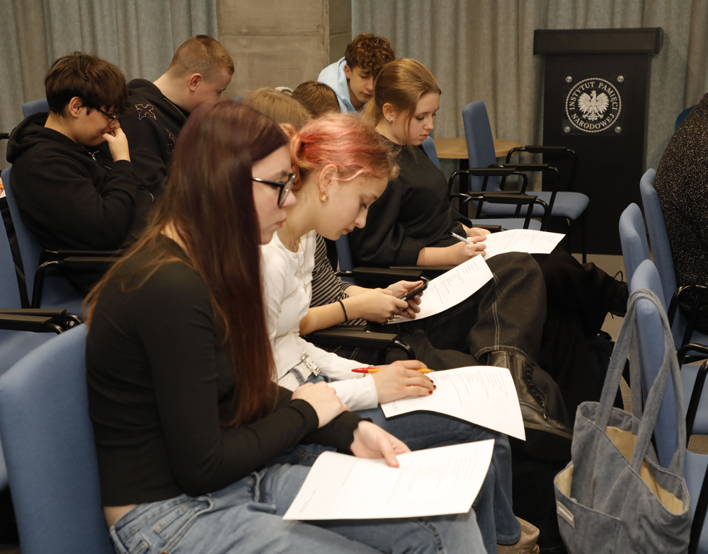 Spotkanie pt. „Jak nakręcić film” w ramach IX edycji projektu edukacyjnego „Łączka i inne miejsca poszukiwań” – Warszawa, 12 lutego 2026. Fot. Piotr Życieński (IPN)