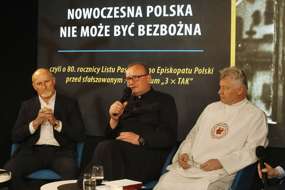 Debata „Nowoczesna Polska nie może być bezbożna, czyli o 80. rocznicy Listu Pasterskiego Episkopatu Polski” – Warszawa, 17 lutego 2026. Fot. Piotr Życieński (IPN)