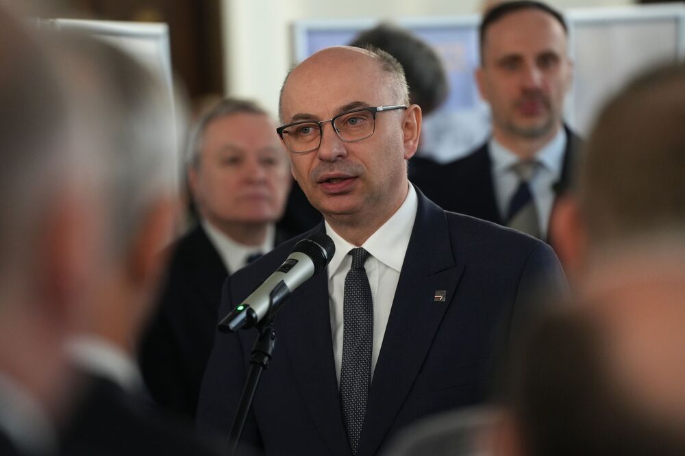 W Sejmie RP zaprezentowaliśmy wystawę poświęconą Dzieciom Zamojszczyzny – Warszawa, 23 lutego 2026. Na zdj. zastępca prezesa IPN dr Mateusz Szpytma. Fot. Dominik Borek (IPN)