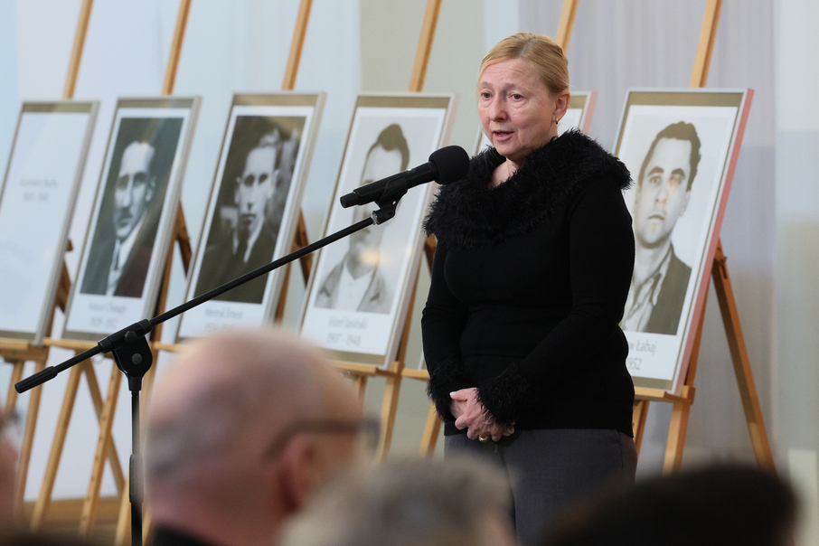 Państwo Polskie zawsze powraca po Swoich. Na zdj. Elżbieta Maria Kończa, krewna Mariana Mateusza Kończy – Warszawa, 26 lutego 2026. Fot. Sławek Kasper (IPN)