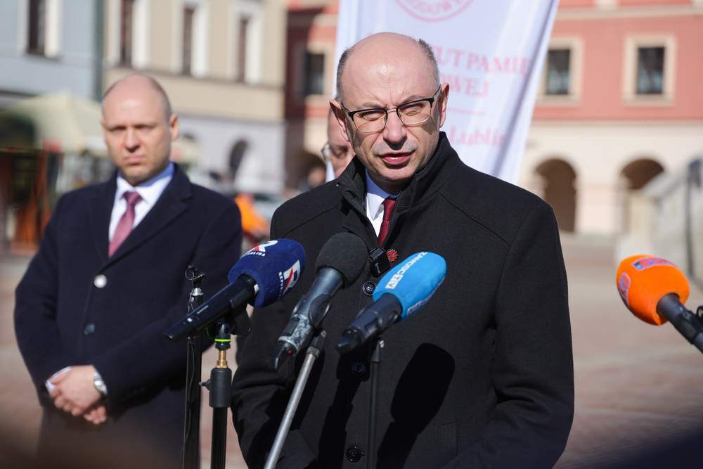 Przeciwnicy polskiej niepodległości nie zasługują na upamiętnienie. Na zdj. zastępca prezesa IPN dr Mateusz Szpytma – 4 marca 2026. Fot. Dariusz Skrzyniarz (IPN)