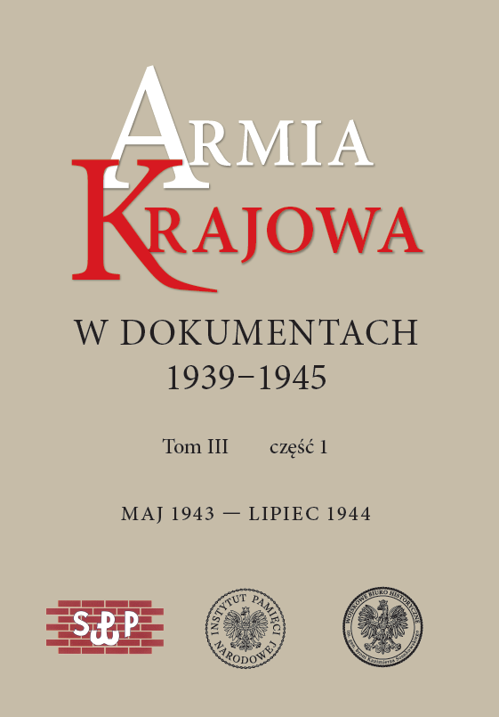 Armia Krajowa w dokumentach 1939–1945. Maj 1943 – lipiec 1944, tom III, część 1
