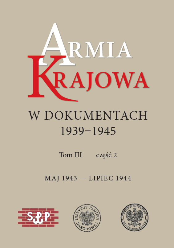 Armia Krajowa w dokumentach 1939–1945. Maj 1943 – lipiec 1944, tom III, część 2