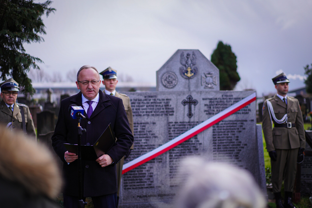 O polskich bohaterach w Szkocji – Glasgow, 13 marca 2026. Na zdj. zastępca prezesa IPN dr hab. Karol Polejowski. Fot. Mateusz Niegowski (IPN)