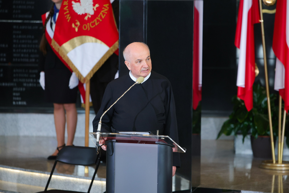 Narodowego Dnia Pamięci Polaków ratujących Żydów pod okupacją niemiecką – Toruń, 24 marca 2026. Na zdj. o. Jan Król CSsR. Fot. Dariusz Skrzyniarz (IPN)