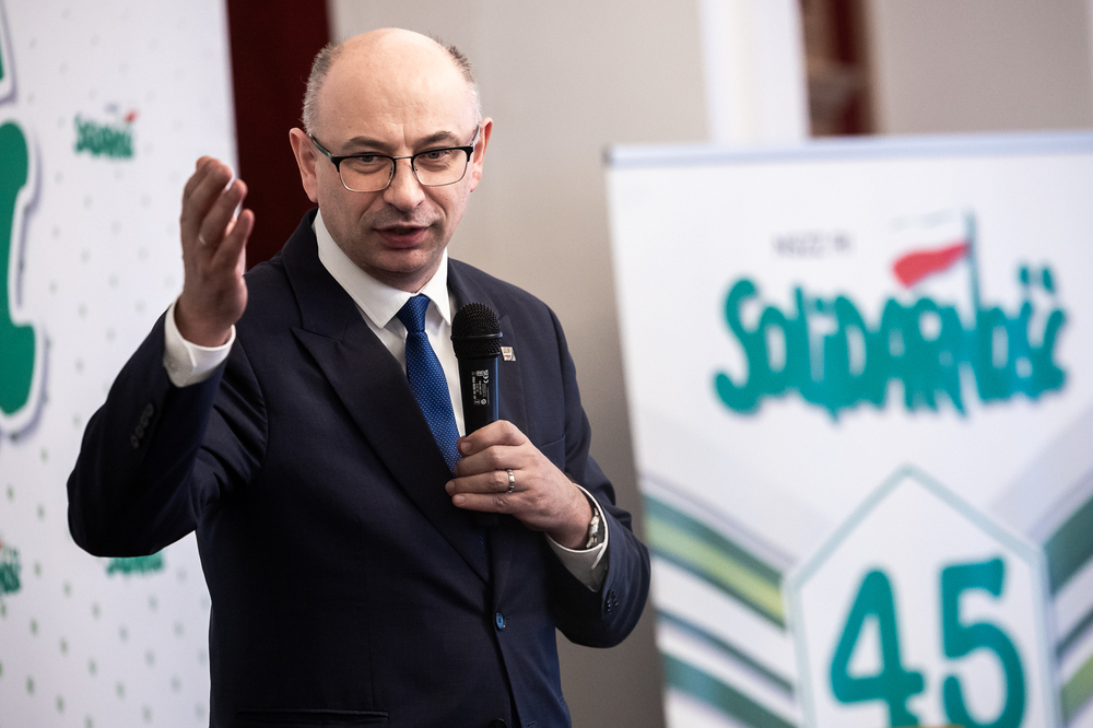 Panel historyczny w 45. rocznicę powstania NSZZ Rolników Indywidualnych „Solidarność”. Na zdj. dr Mateusz Szpytma, zastępca prezesa IPN – Łańcut, 31 marca 2026. Fot. Sławek Kasper (IPN)