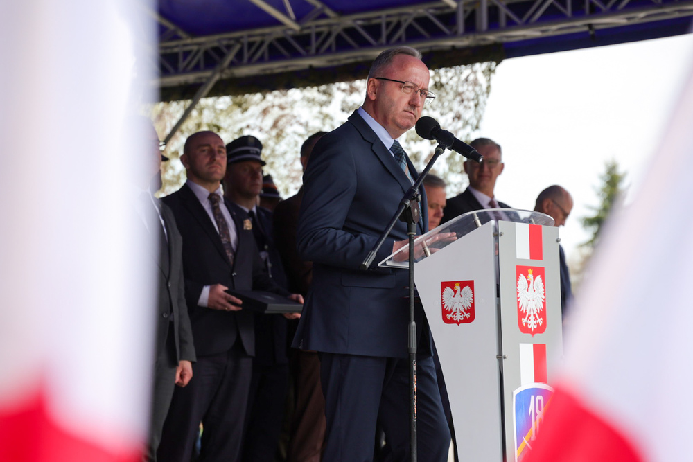 Gdzie polski mundur, tam wolna i niepodległa Rzeczpospolita. Na zdj. zastępca prezesa IPN dr hab. Karol Polejowski – Kraśnik, 15 kwietnia 2026. Fot. Dariusz Skrzyniarz (IPN)