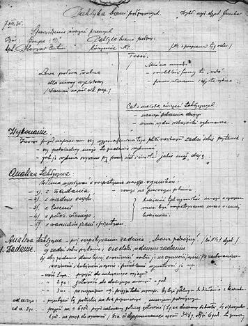 Notatki Antoniego Fleszara z kursu szkolenia dla kapitanów w Centrum Wyszkolenia Piechoty w Rembertowie, 1935 r.