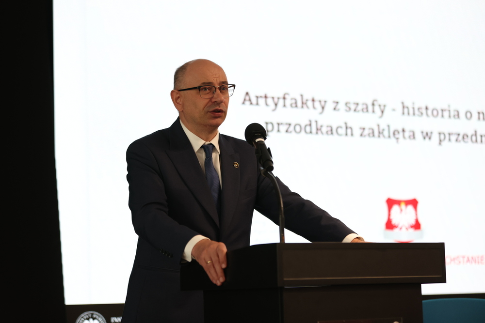 Spotkanie „O deportacjach Polaków do Kazachstanu”. Na zdj. dr Mateusz Szpytma, zastępca prezesa IPN – Warszawa, 24 kwietnia 2026. Fot. Katarzyna Adamów (IPN)