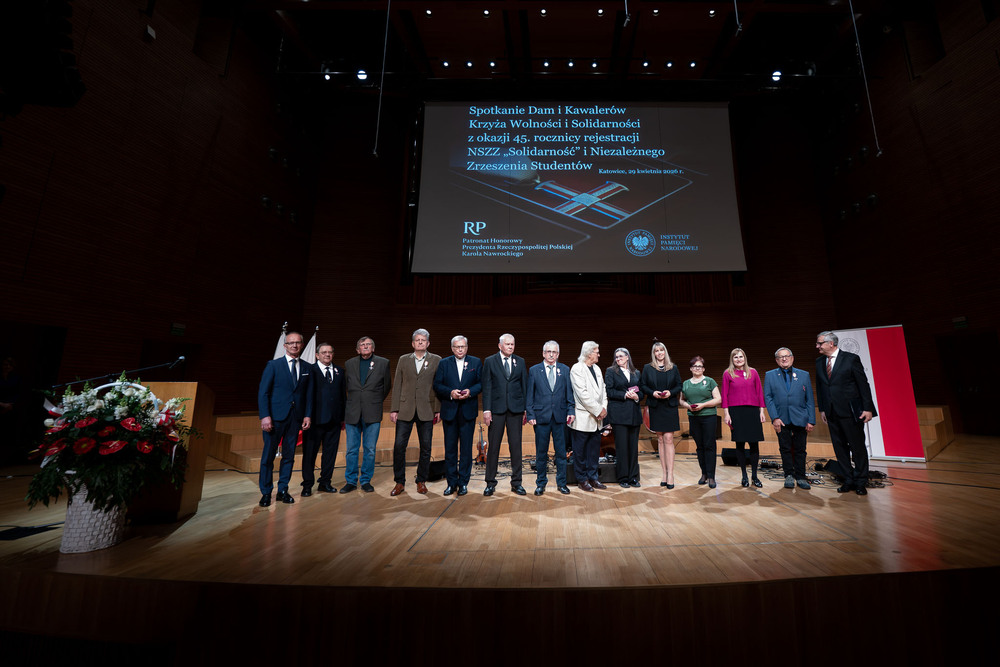 45. rocznica rejestracji NSZZ „Solidarność”. „Solidarni, nasz jest ten dzień” – spotkanie Dam i Kawalerów Krzyża Wolności i Solidarności. Katowice, 29 kwietnia 2026 r. Fot. Krzysztof Łojko (IPN)
