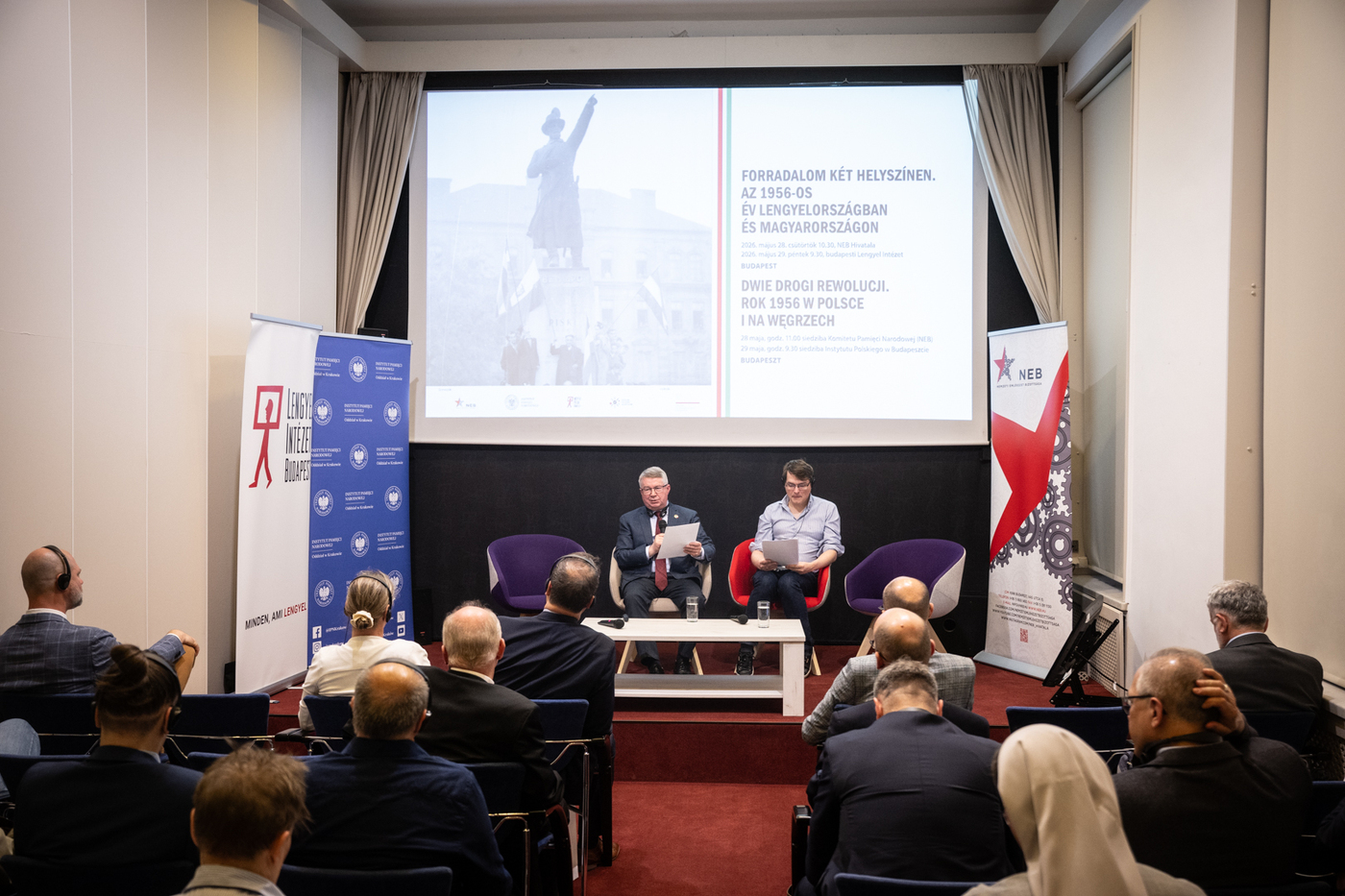 Konferencja „Dwie drogi rewolucji. Rok 1956 w Polsce i na Węgrzech” – Budapeszt, 29 maja 2026. Fot. NEB