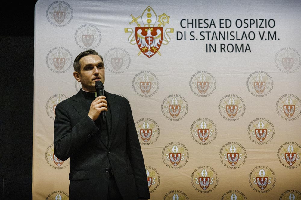Premiera 3. odcinka serialu „Bitwa o Monte Cassino. Szlak nadziei” – Rzym, 21 czerwca 2026. Na zdj. ks. kan. Tomasz Jarosz. Fot. Agata Ligęcka (IPN)