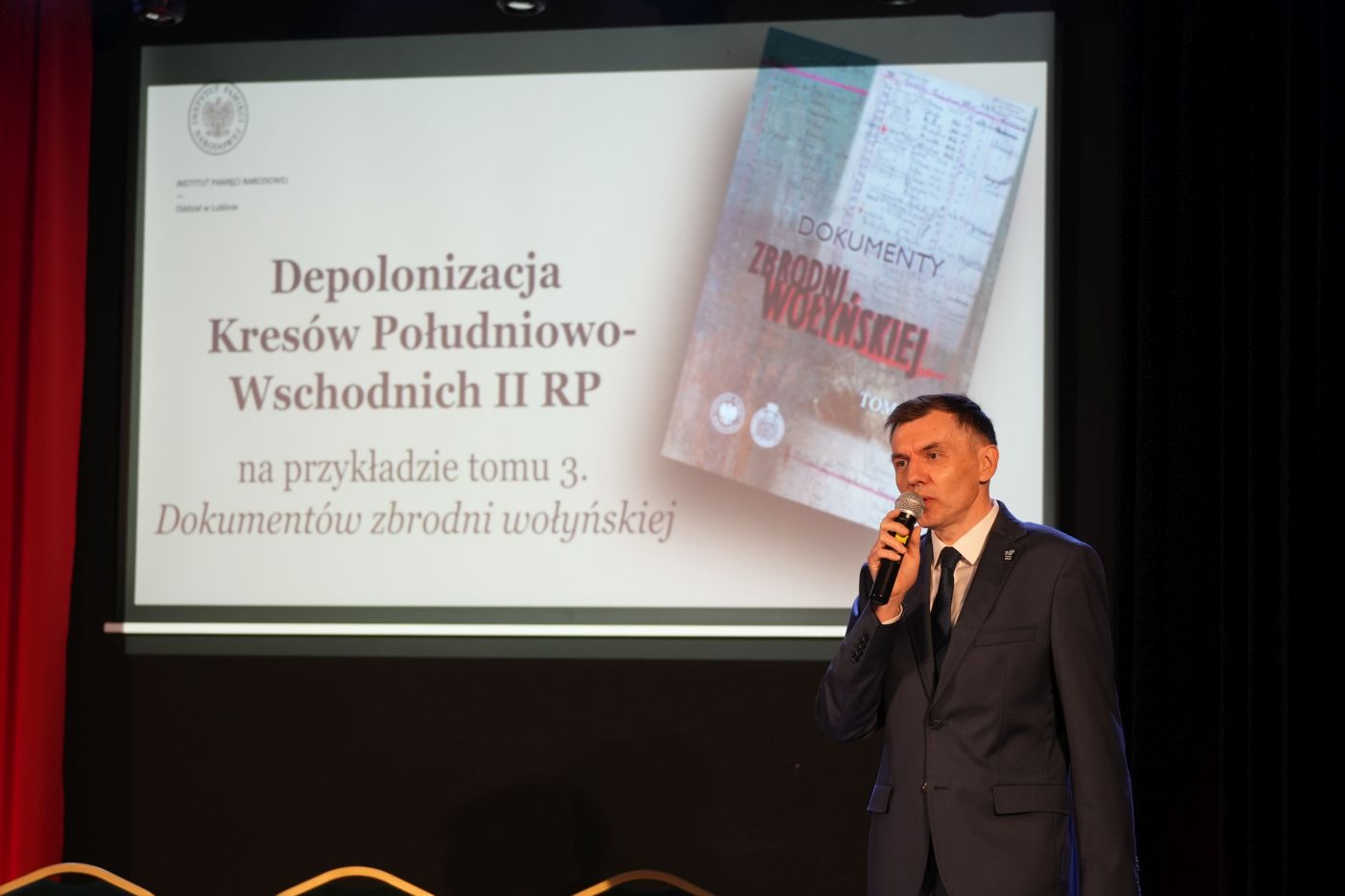 Obchody 83. rocznicy Zbrodni Wołyńskiej – Moszczenica, 13 lipca 2026. Na zdj. dr Paweł Sokołowski. Fot. Dominik Borek (IPN)