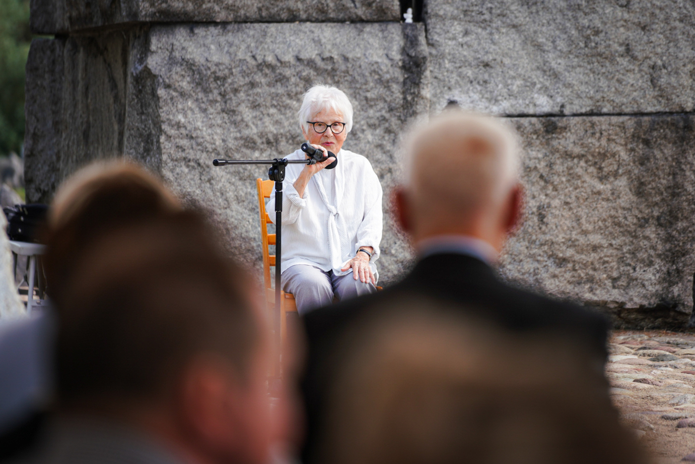 Uroczystości w 83. rocznicę buntu więźniów obozu śmierci Treblinka II. Na zdj. Ada Krystyna Willenberg – 2 sierpnia 2026. Fot. Mateusz Niegowski (IPN)