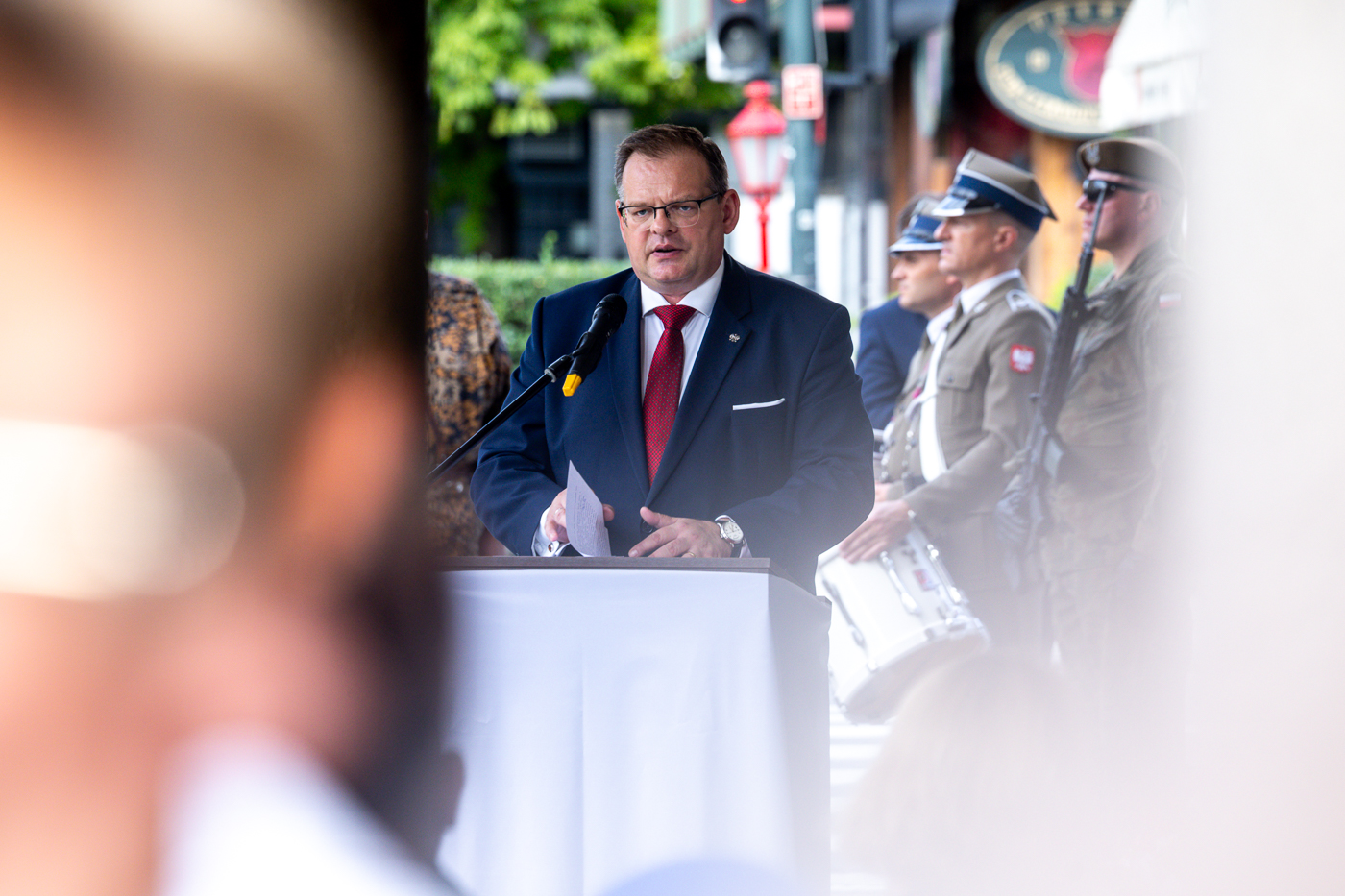 82. rocznica zdobycia posterunku żandarmerii niemieckiej „Nordwache” przez żołnierzy Batalionu „Chrobry I”. Na zdj. doradca Prezydenta RP Jan Józef Kasprzyk – Warszawa, 4 sierpnia 2026. Fot. Sławomir Kasper (IPN)
