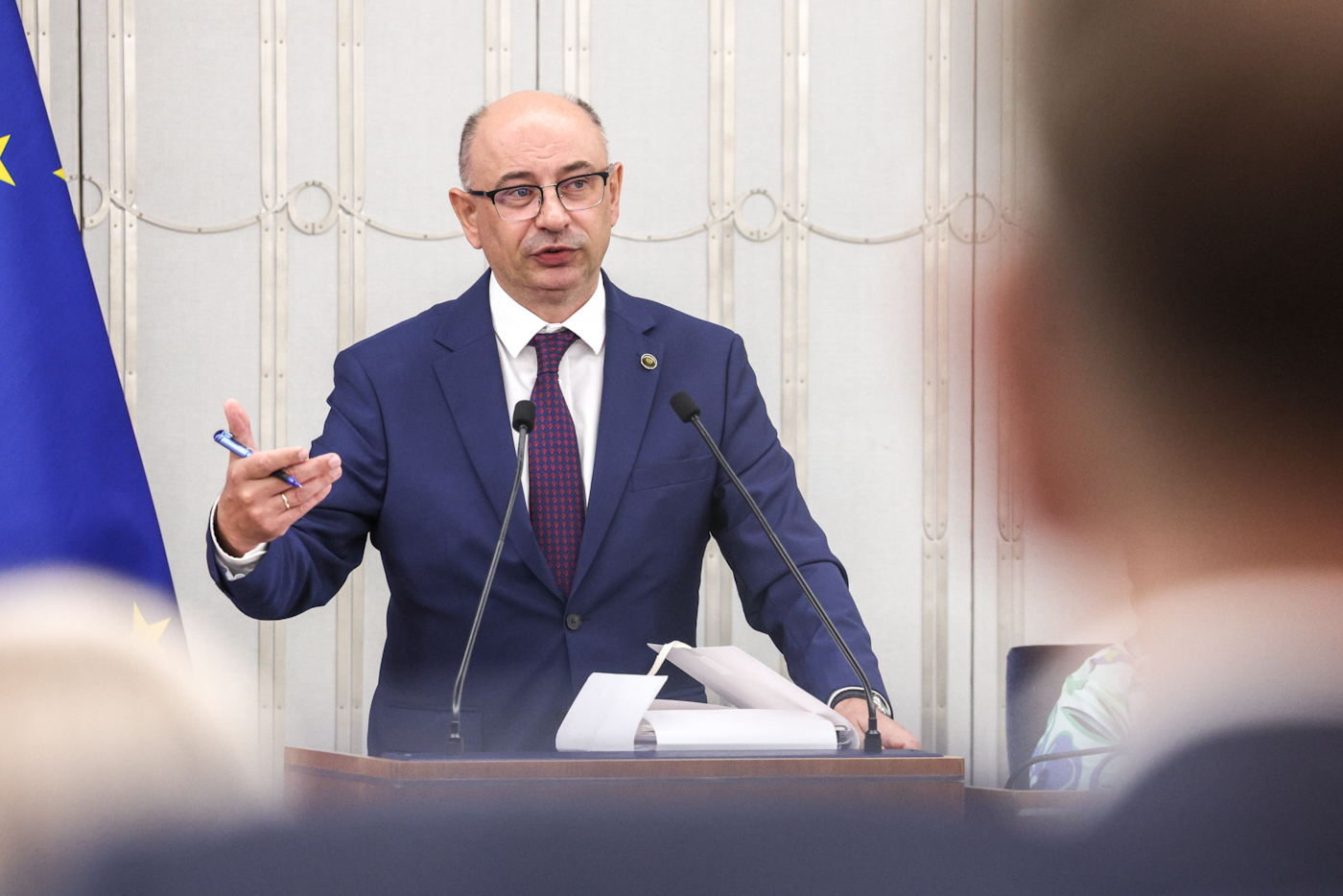 Senat RP nie wyraził zgody na powołanie dr. Mateusza Szpytmy na Prezesa Instytutu Pamięci Narodowej. Na zdj. zastępca prezesa IPN dr Mateusz Szpytma – Warszawa, 6 sierpnia 2026. Fot. Sławek Kasper (IPN)
